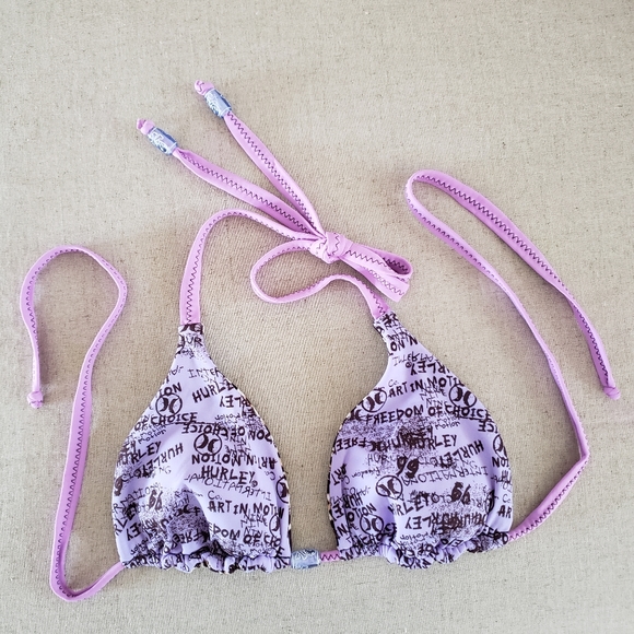 HURLEY - Purple Leopard Logo Print Bikini Lot Triangle Top Cheeky Bottom… - Picture 6 of 14